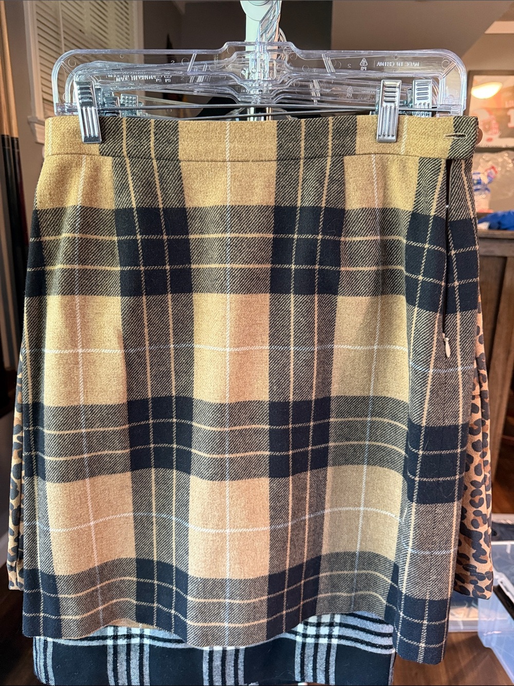 Doncaster tan and Black Plaid Mini Skirt